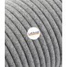 Cotton Wrapped Round Electric Cable - Grey LM60