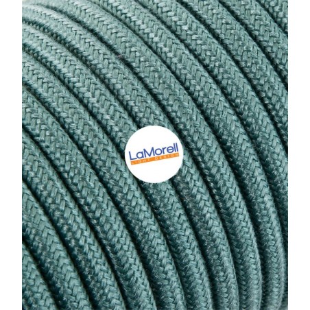 Cable eléctrico redondo recubierto de algodón color verde salvia LM61