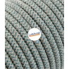 ROUND ELECTRIC CABLE COVERED COLOUR FABRIC SAND/SAUGE LM66
