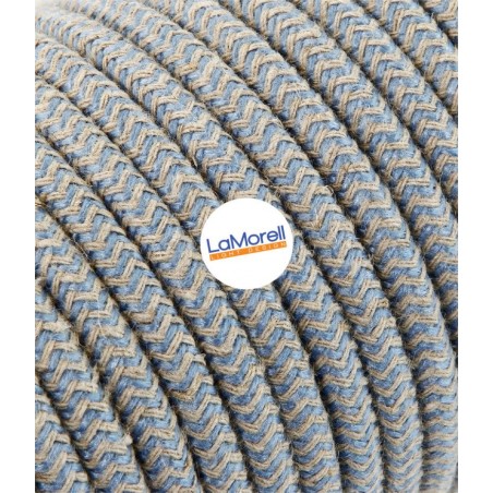 Cavo elettrico rotondo rivestito in cotone Sabbia/Avio LM67