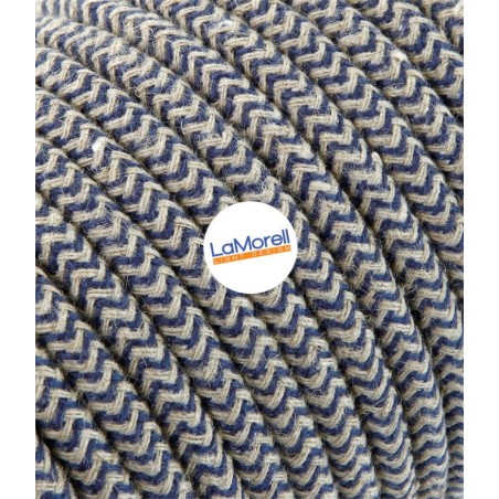 Cavo elettrico rotondo rivestito in cotone Sabbia/Jeans LM68
