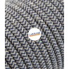 Cavo elettrico rotondo rivestito in cotone Sabbia/Jeans LM68
