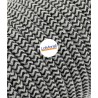 Cable eléctrico redondo recubierto de algodón Arena/Negro LM69