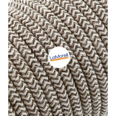Cable eléctrico redondo recubierto de algodón Arena/Canvas Marrón LM70