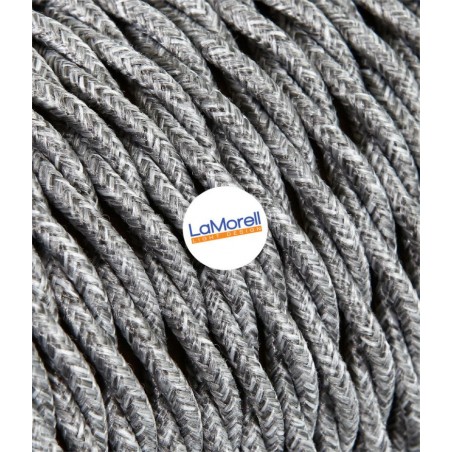 Câble électrique torsadé revêtu de tissu coloré Canvas gris TR2