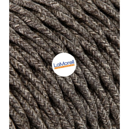 Cable eléctrico trenzado recubierto de tela marrón TR4