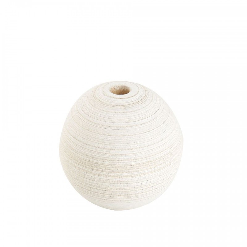 SPHERICAL ASH WOOD LAMPHOLDER. WHITE