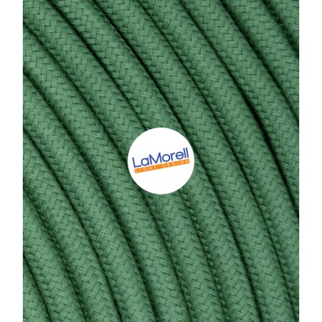 Câble électrique rond revêtu de tissu de couleur Vert clair LM102