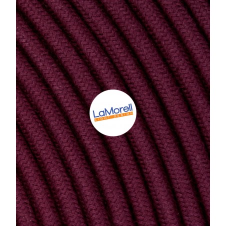 Cable eléctrico redondo recubierto de algodón Rojo Vino LM104