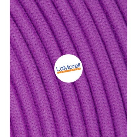 Câble électrique rond recouvert de tissu coloré Glycine