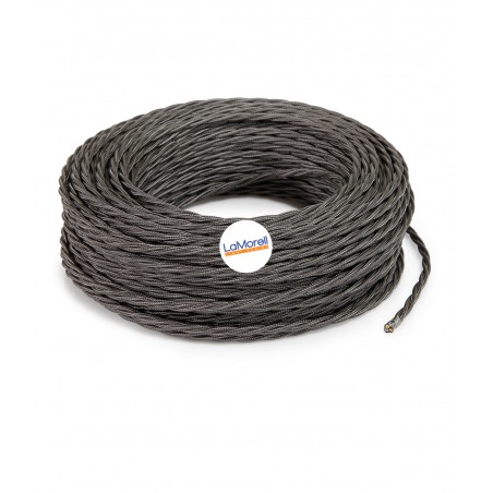 Câble électrique torsadé revêtu de tissu coloré Gris taupe TR62