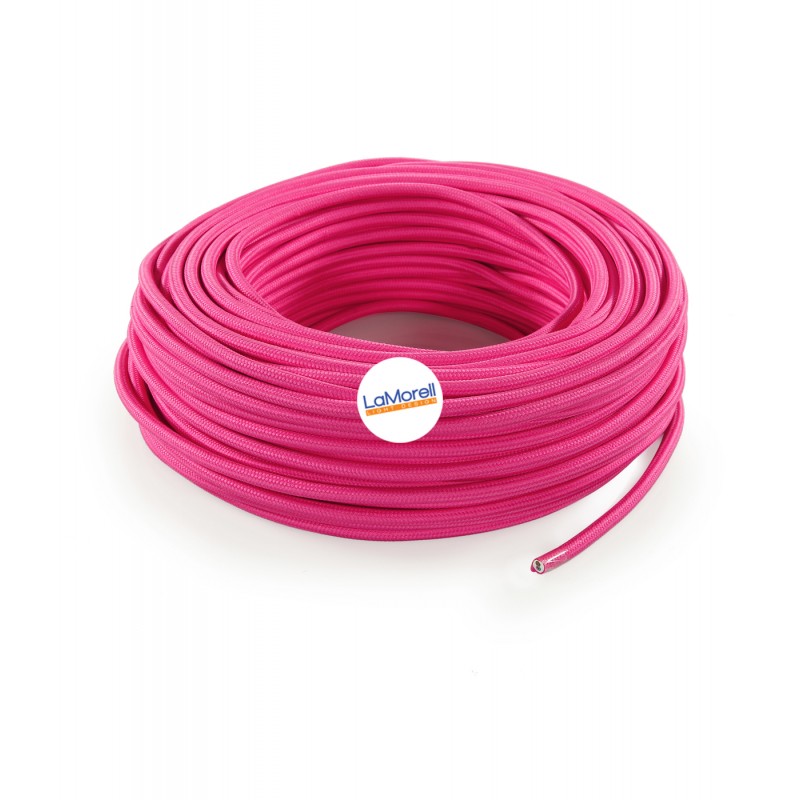 TEXTILE ROUND ELECTRIC CABLE - FUCHSIA LM04