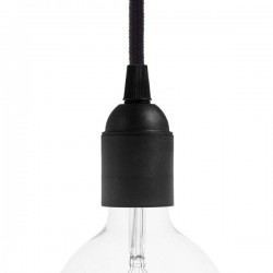 portalampada nero in termoplastica E27 per lampade da soffitto, da parete, da tavolo