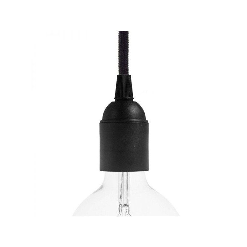smooth black E27 thermoplastic lamp holder