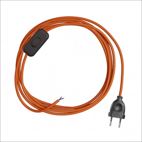 Cableado abat-jour con cable textil redondo naranja LM03