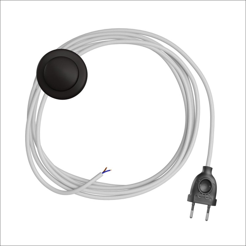 floor lamp wiring with white textile cable