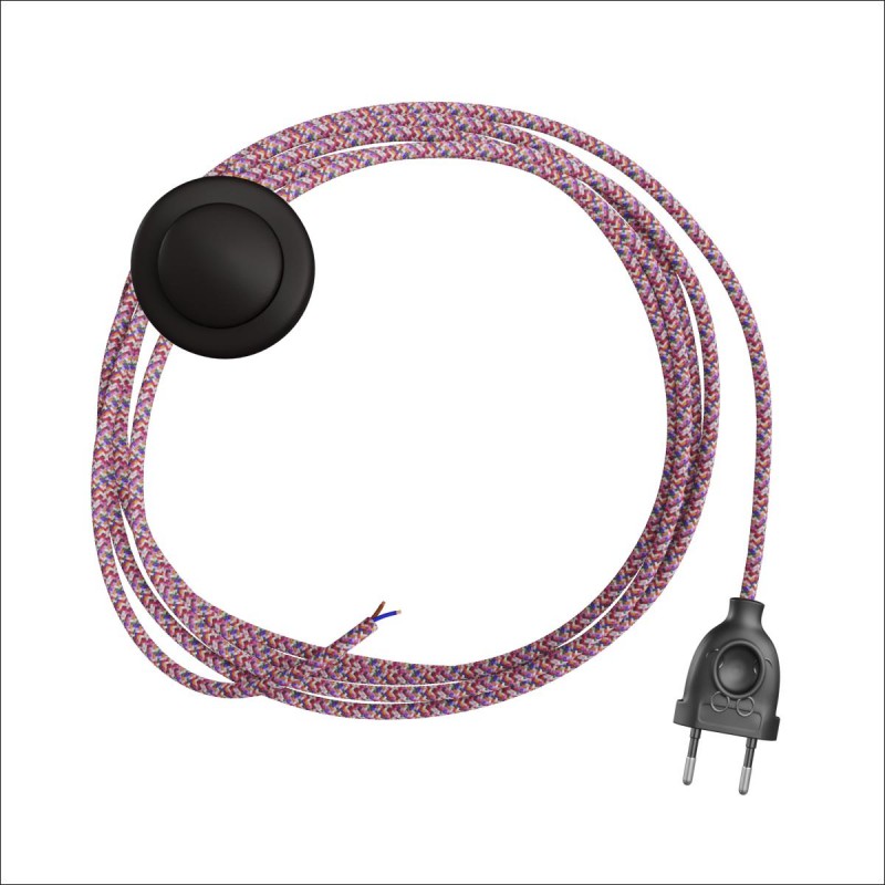 cablaggio lampada da pavimento con cavo tessile pronto all'uso