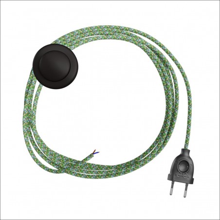 Cablaggio per Lampade a Piantana Con Cavo Tessile Tondo Pixel Verde PX05