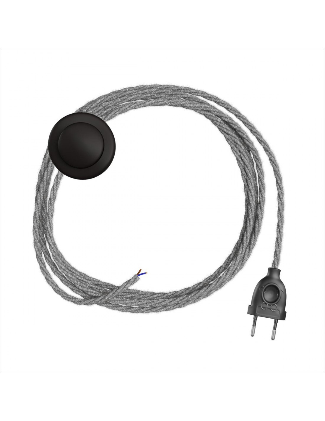 Floor Lamp Wiring With Braided Textile Cable Canvas Grey TR2 LaMorell