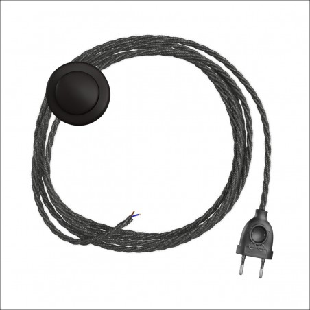Câblage pour lampes sur pied avec câble textile tressé Canvas gris fonce TR3