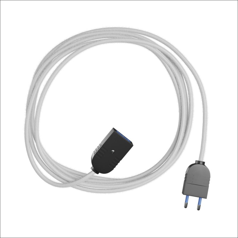 Extension Cord with textile cable LM113 Cotton White