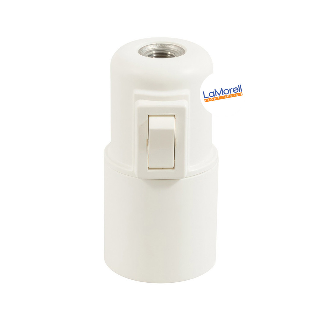 Portalampada Con Cavo E27 E Interruttore - 2 Metri Bianco Per Interni - Foto 9