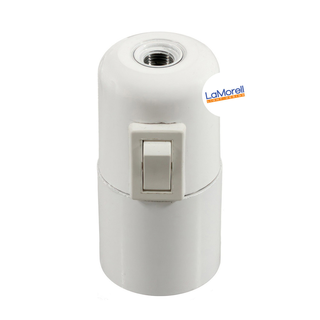 Portalampada E14 In Bachelite Bianca Semplice GSC 2200282 - Foto 3